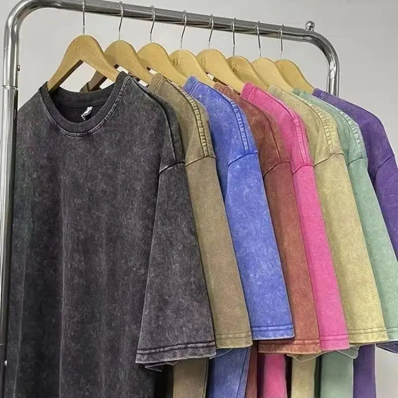 Unisex Retro Punk 100% Cotton T-Shirt – Drop Shoulder, Loose Fit, Vintage Style