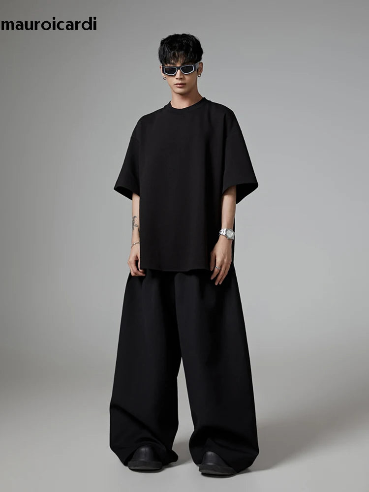Oversized Black Wide Leg Pants Men