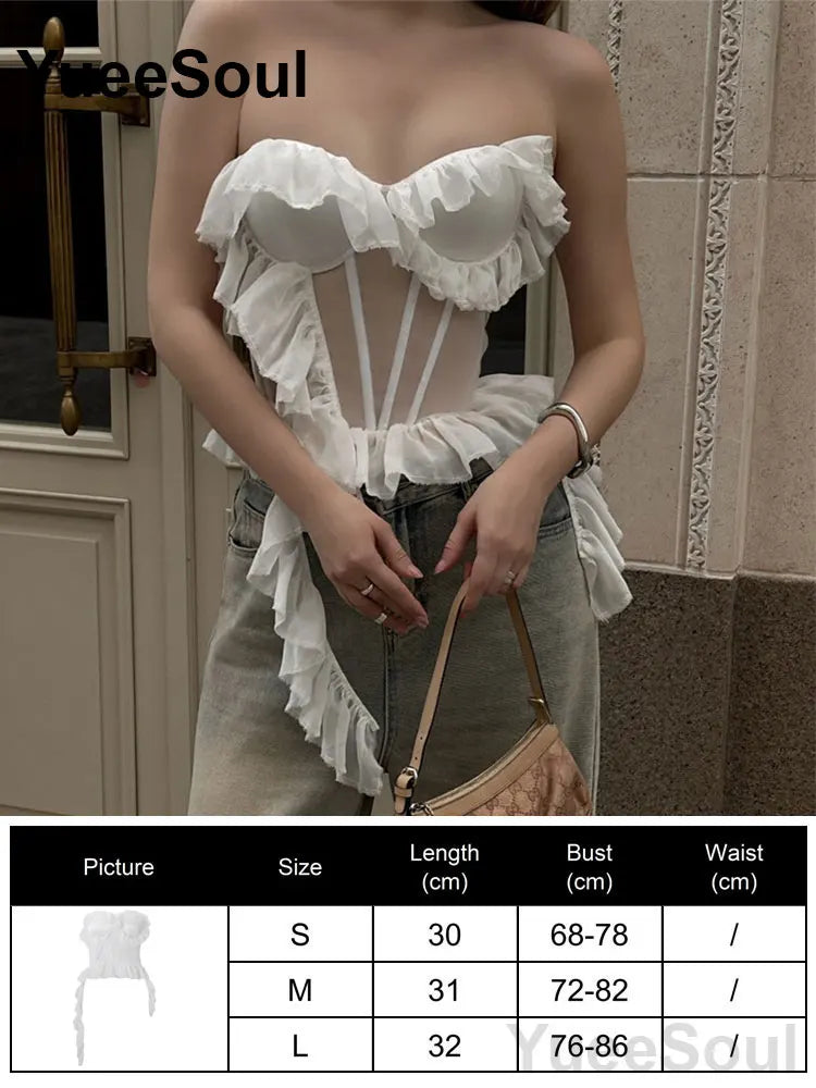 Sexy Slim Tube Crop Top Y2K