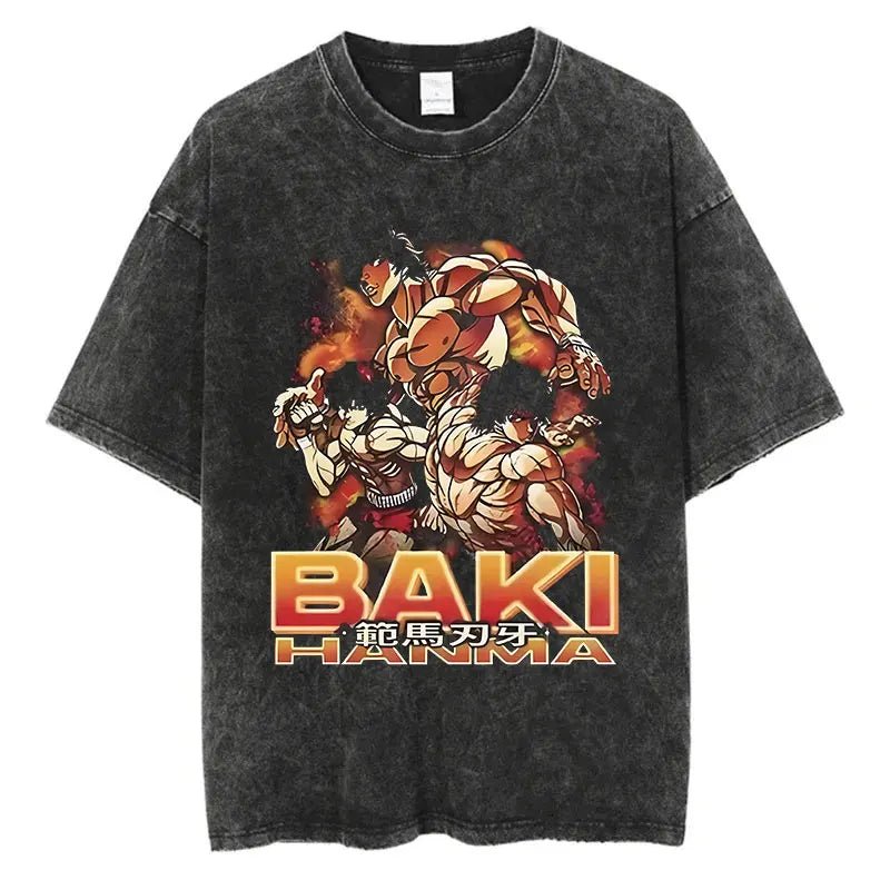 Anime Baki Haman T-Shirt – Men’s Harajuku Vintage 100% Cotton Oversize Tee - Lia_Store