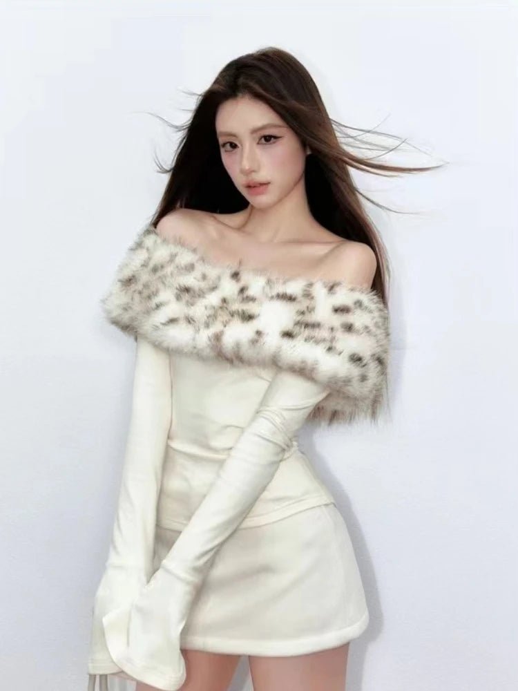 Autumn Winter Coquette Off - Shoulder Tee - Lia_Store