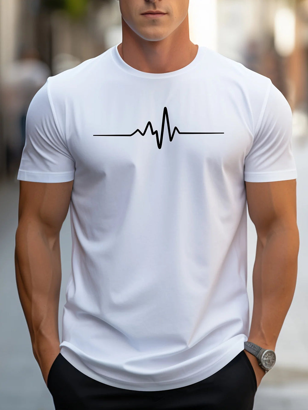 Men’s 100% Cotton Graphic Slim Fit Casual T-Shirt - Lia_Store