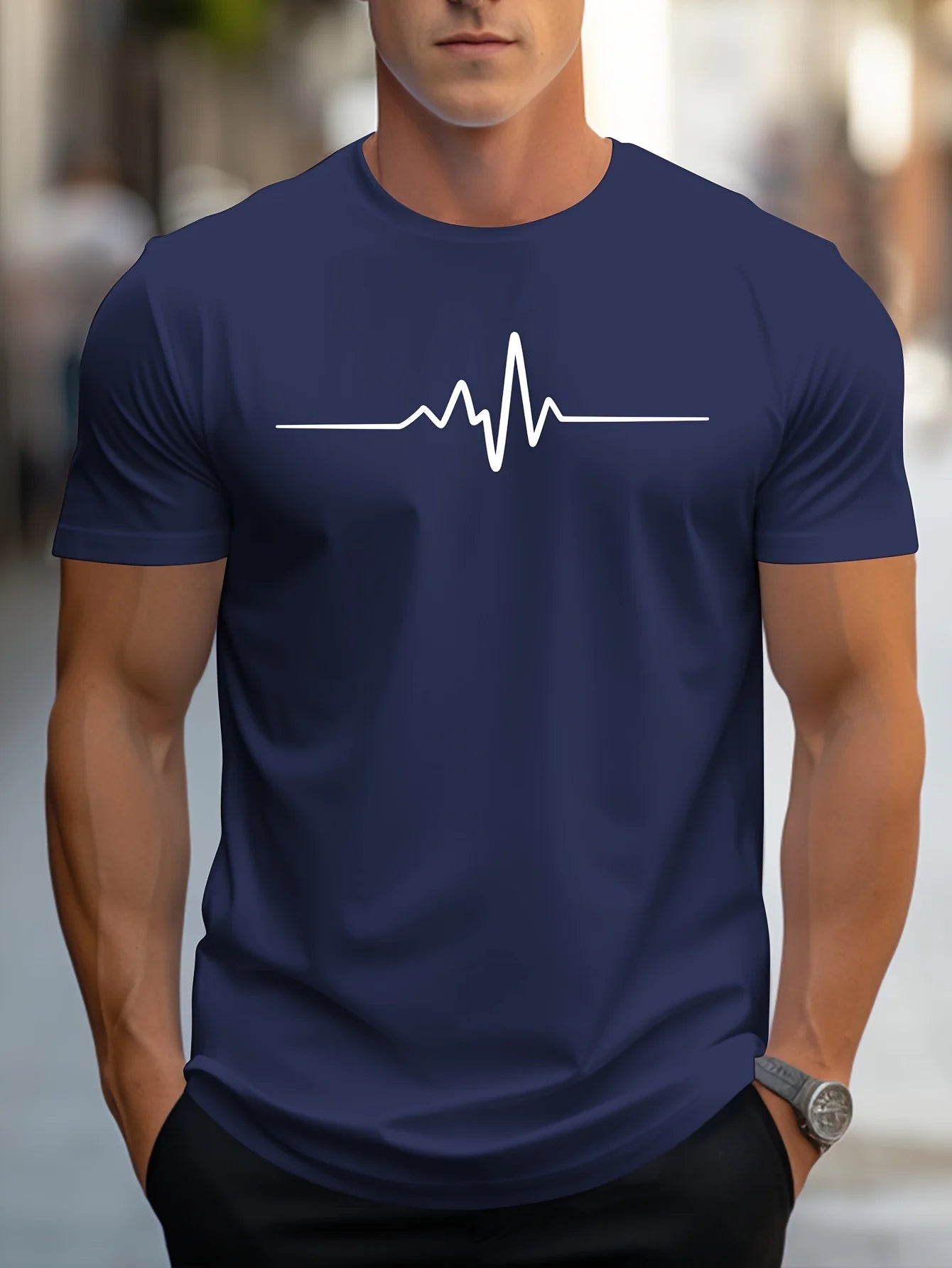 Men’s 100% Cotton Graphic Slim Fit Casual T-Shirt - Lia_Store