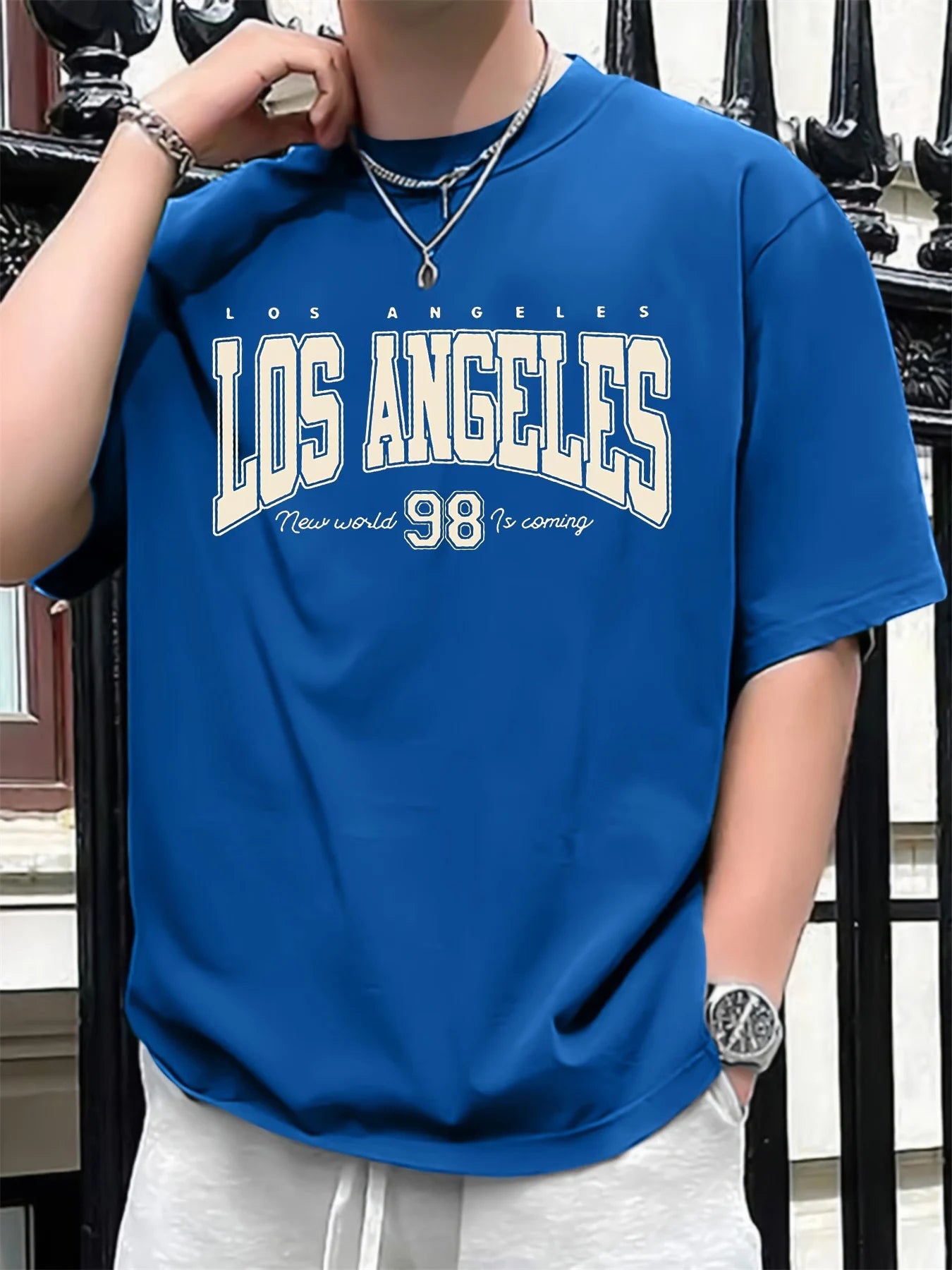 Men’s 100% Cotton Los Angeles 98 Graphic T-Shirt - Lia_Store