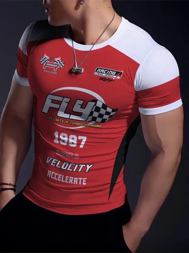 Men’s 3D Printed Racing Sports T-Shirt Gym - Lia_Store