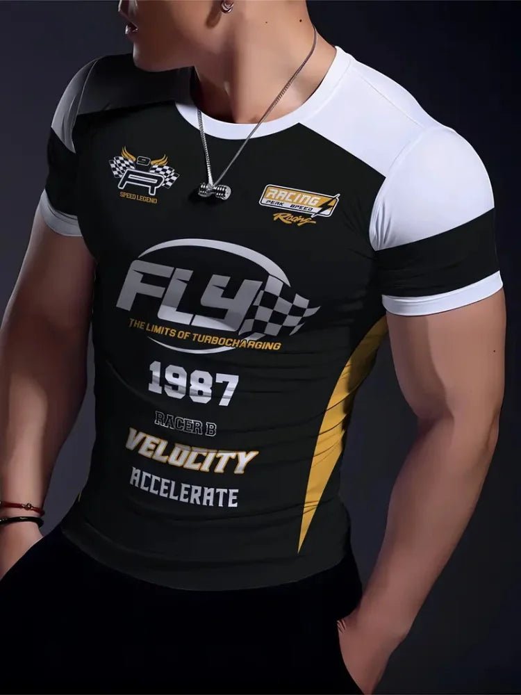 Men’s 3D Printed Racing Sports T-Shirt Gym - Lia_Store