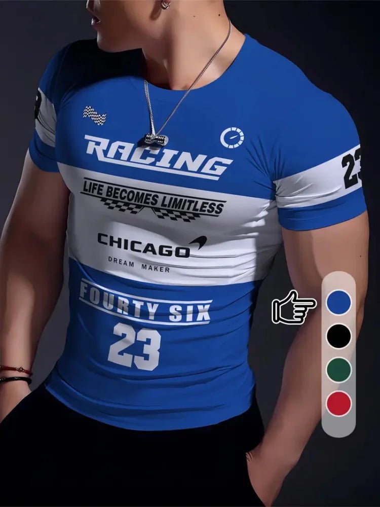 Men’s 3D Printed Racing Sports T-Shirt Gym - Lia_Store