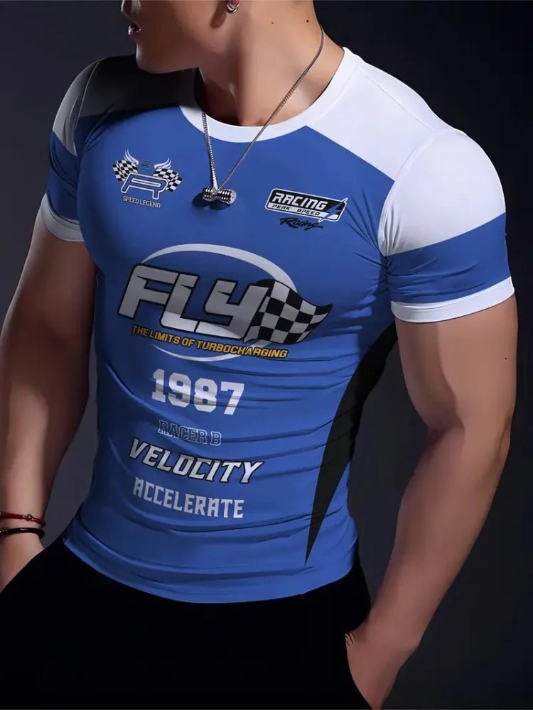 Men’s 3D Printed Racing Sports T-Shirt Gym - Lia_Store