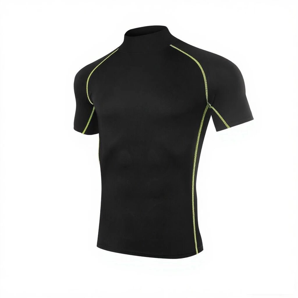 Men’s Athletic Short Sleeve Compression Shirt Gym - Lia_Store