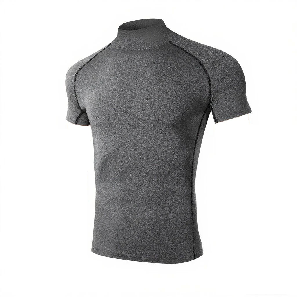 Men’s Athletic Short Sleeve Compression Shirt Gym - Lia_Store
