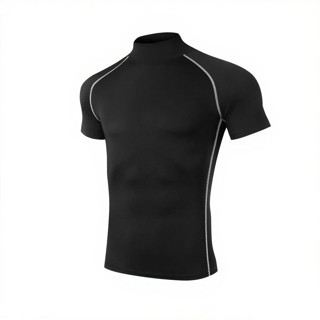 Men’s Athletic Short Sleeve Compression Shirt Gym - Lia_Store