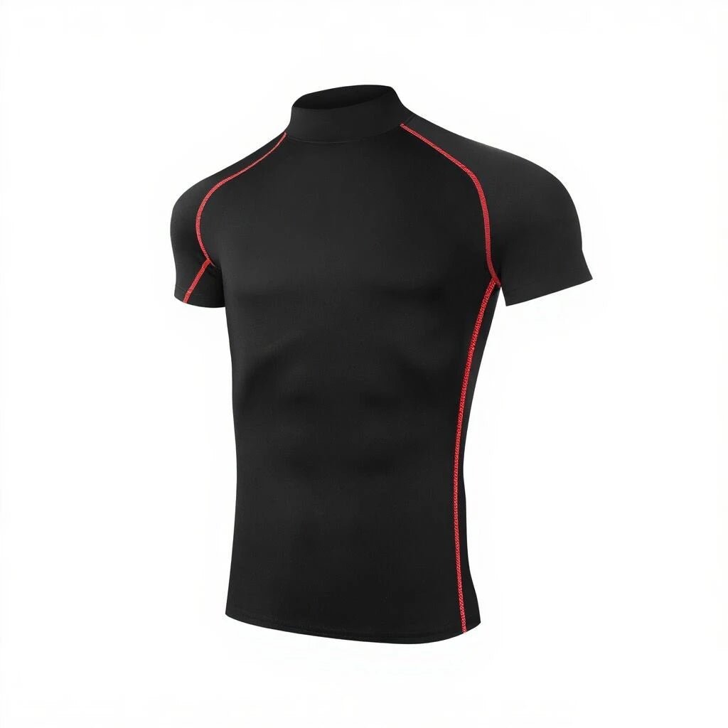 Men’s Athletic Short Sleeve Compression Shirt Gym - Lia_Store