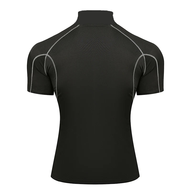 Men’s Athletic Short Sleeve Compression Shirt Gym - Lia_Store