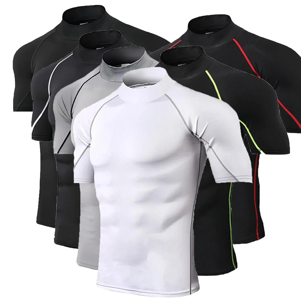 Men’s Athletic Short Sleeve Compression Shirt Gym - Lia_Store