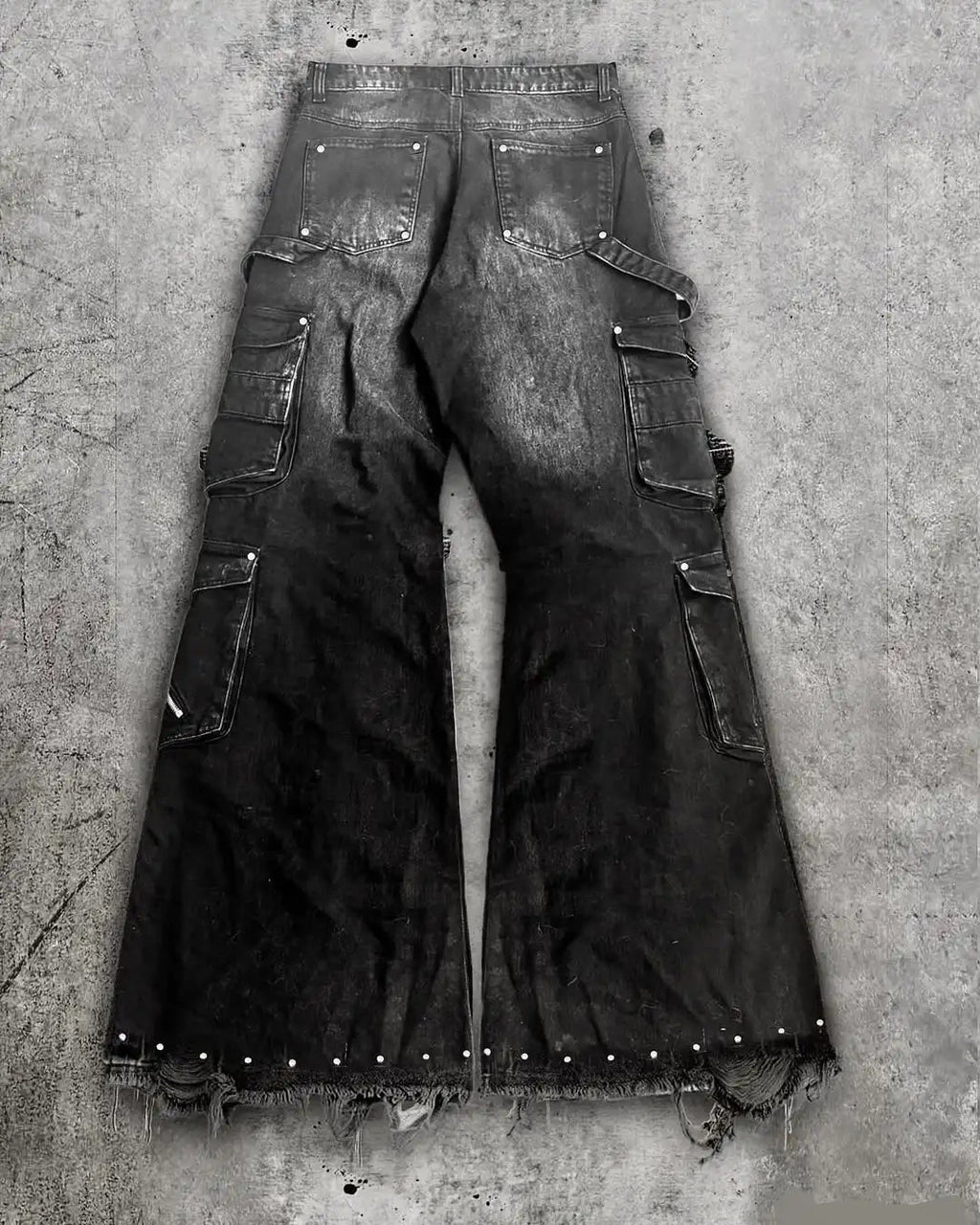 Men’s Black Y2K Baggy Jeans – Wide Leg, Ripped, Streetwear Style - Lia_Store