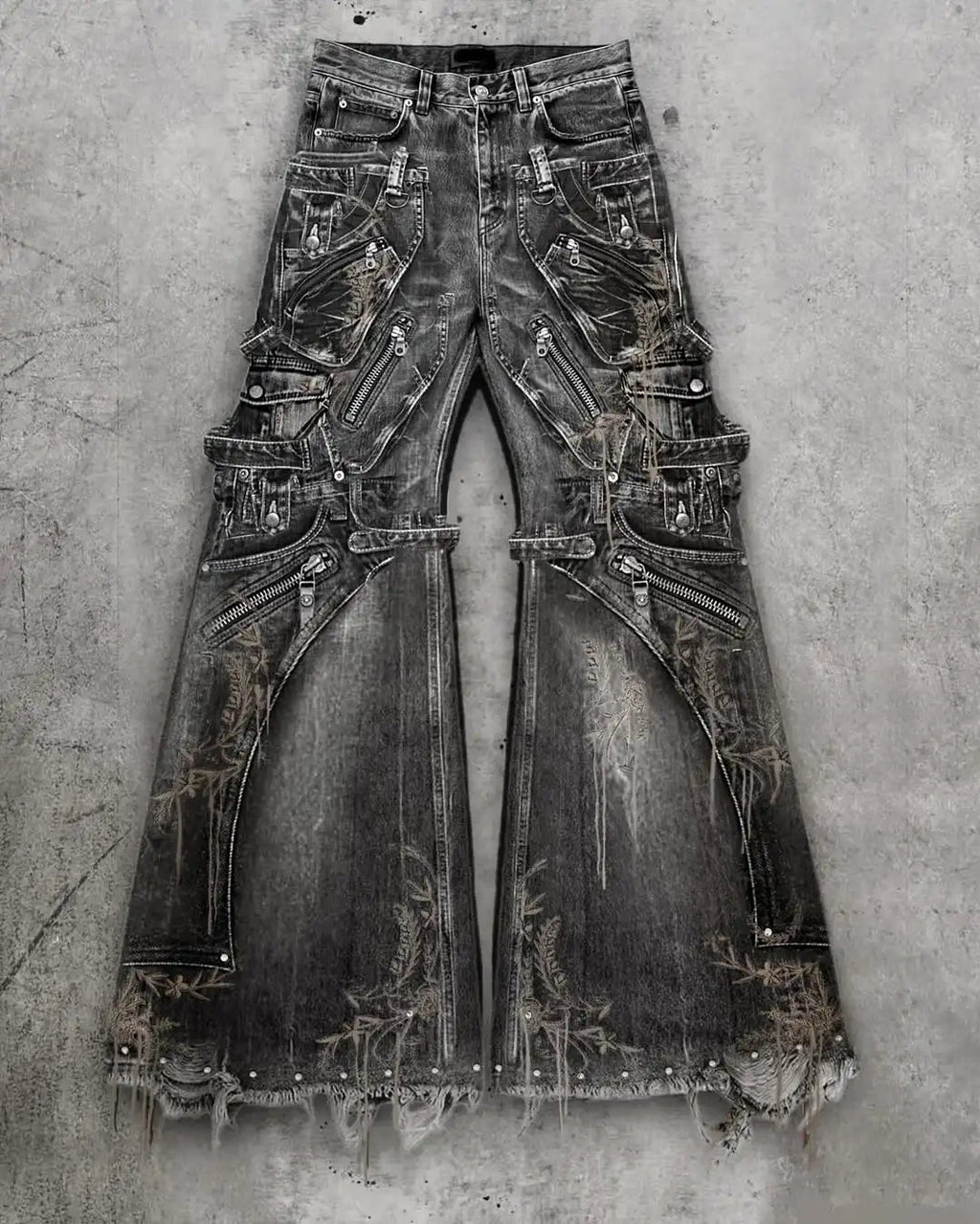 Men’s Black Y2K Baggy Jeans – Wide Leg, Ripped, Streetwear Style - Lia_Store