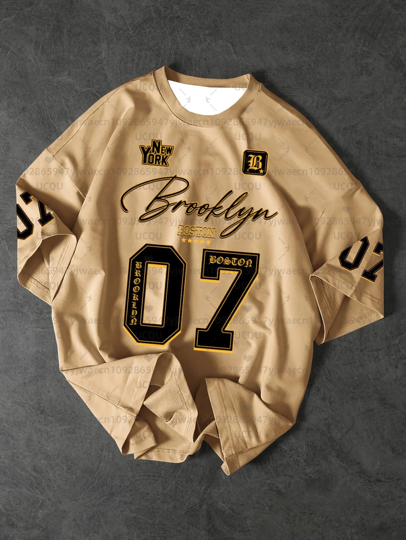 Men’s Brooklyn 07 Graphic Sports Tee – Short Sleeve Summer Jersey, Plus Size - Lia_Store