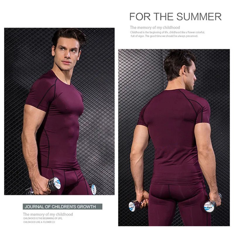 Men’s Compression Rashguard Gym T-Shirt - Lia_Store