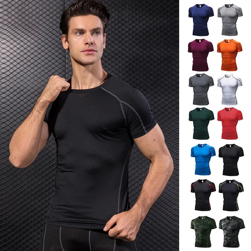 Men’s Compression Rashguard Gym T-Shirt - Lia_Store