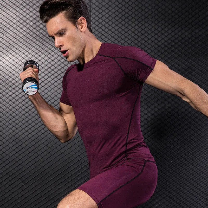 Men’s Compression Rashguard Gym T-Shirt - Lia_Store