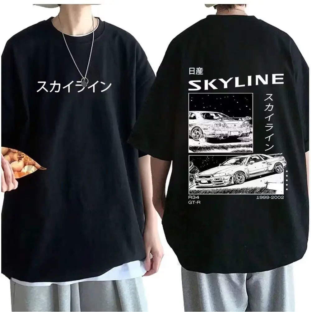 Men’s Cotton JDM Anime Car Graphic T-Shirt - Lia_Store