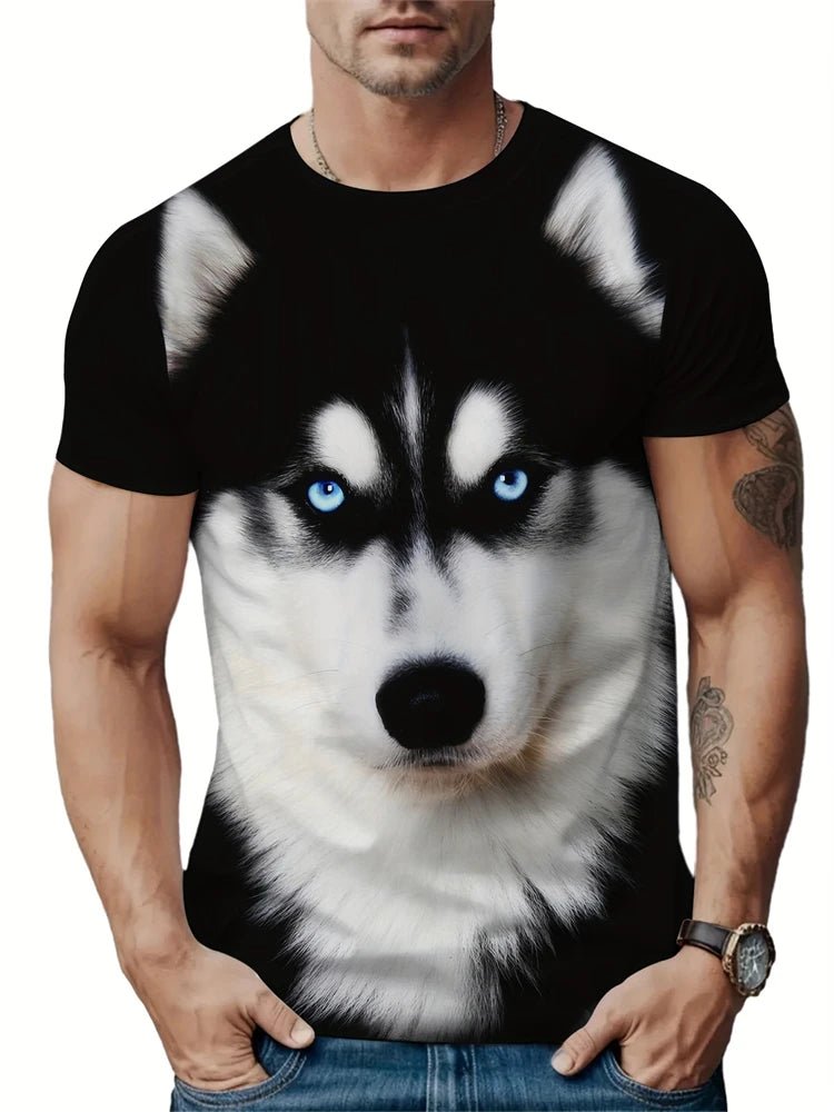 Men’s Geometric Print Breathable Sports T-Shirt Gym - Lia_Store