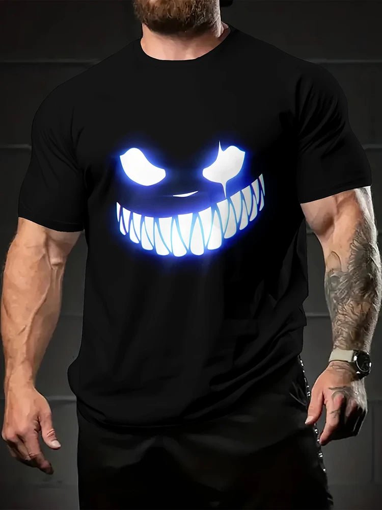 Men’s Geometric Print Breathable Sports T-Shirt Gym - Lia_Store