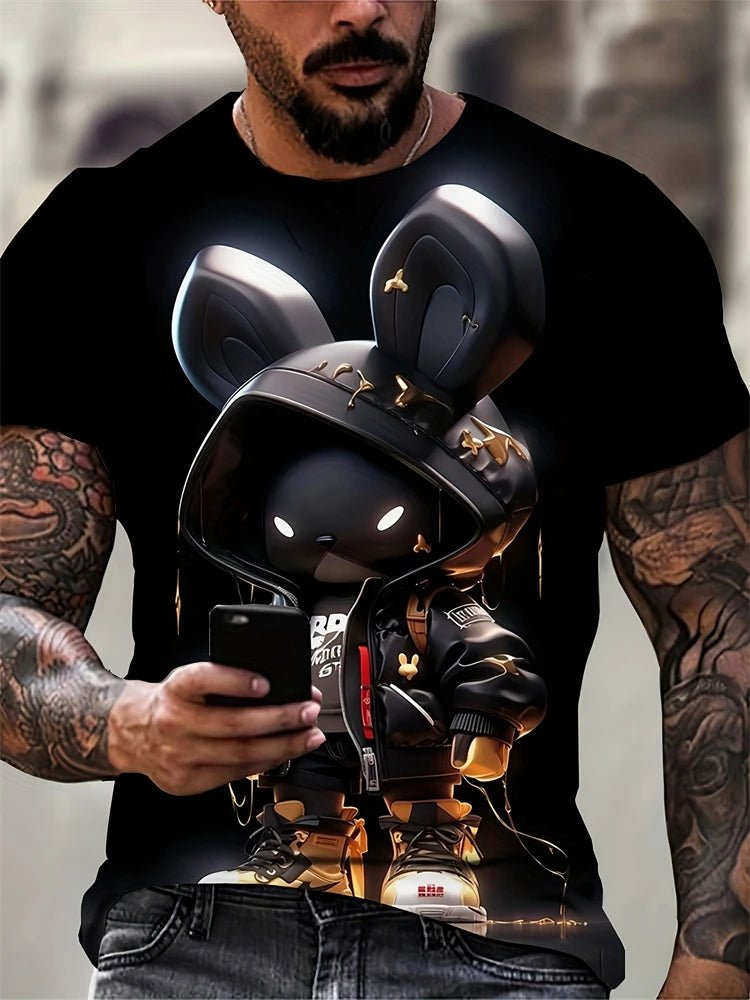 Men’s Geometric Print Breathable Sports T-Shirt Gym - Lia_Store