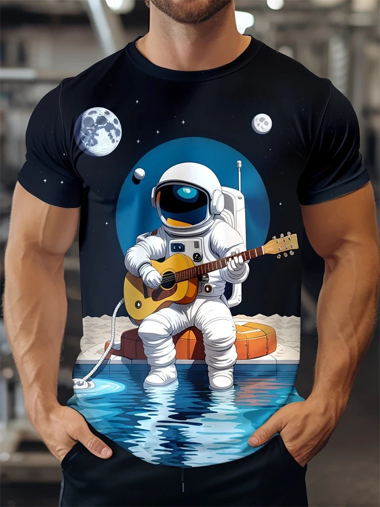 Men’s Geometric Print Breathable Sports T-Shirt Gym - Lia_Store