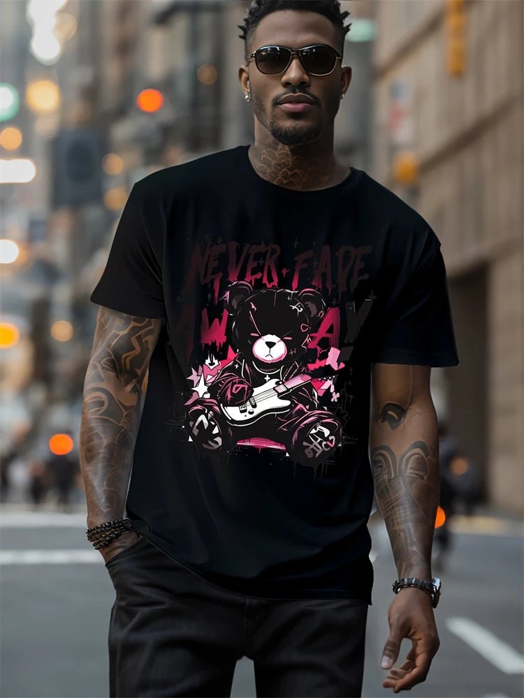 Men’s Geometric Print Breathable Sports T-Shirt Gym - Lia_Store