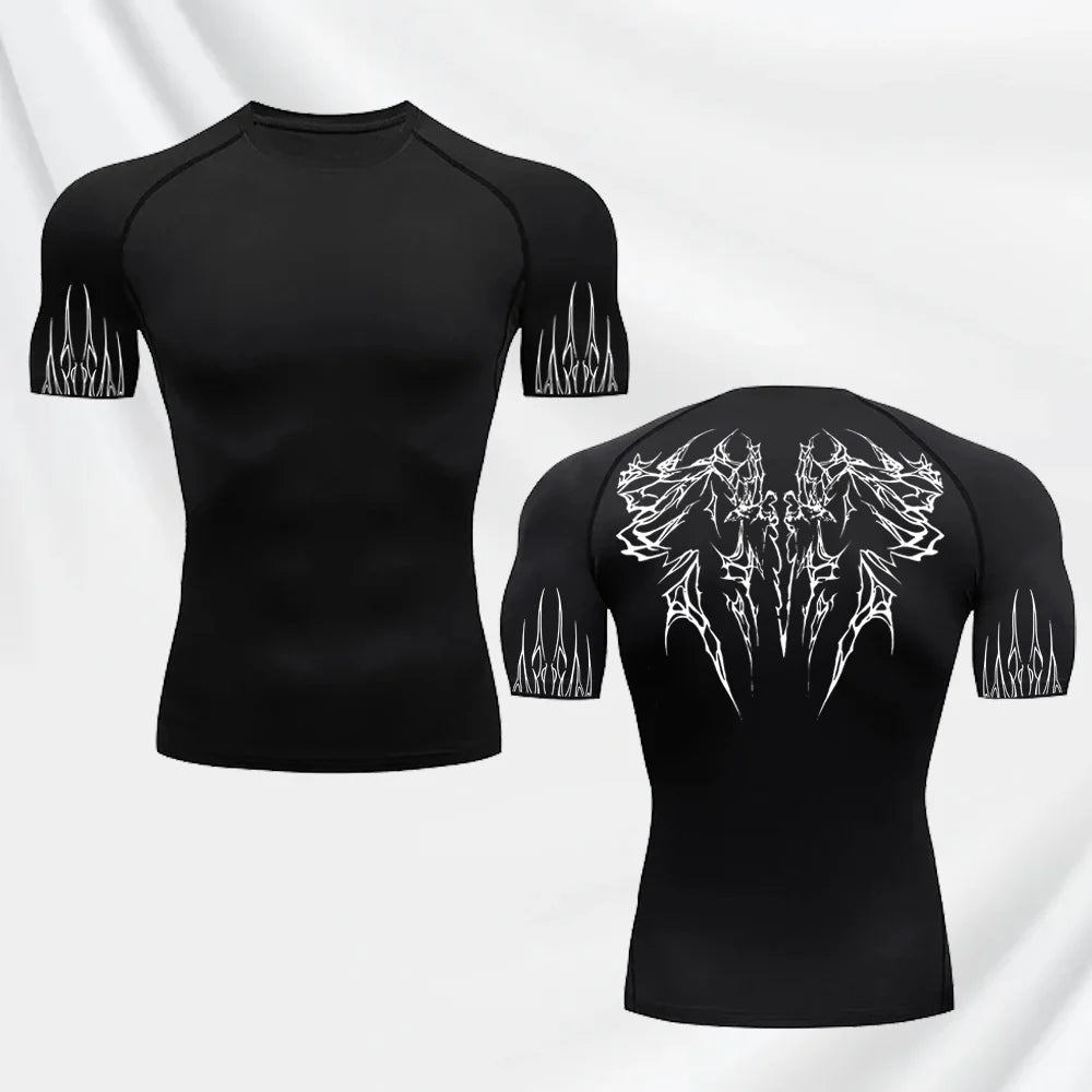 Men’s Gothic Print Gym T-Shirt - Lia_Store