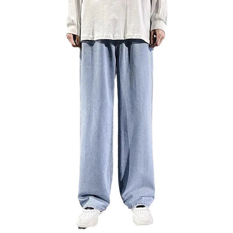 Men’s Korean Streetwear Loose Wide Leg Jeans - Lia_Store