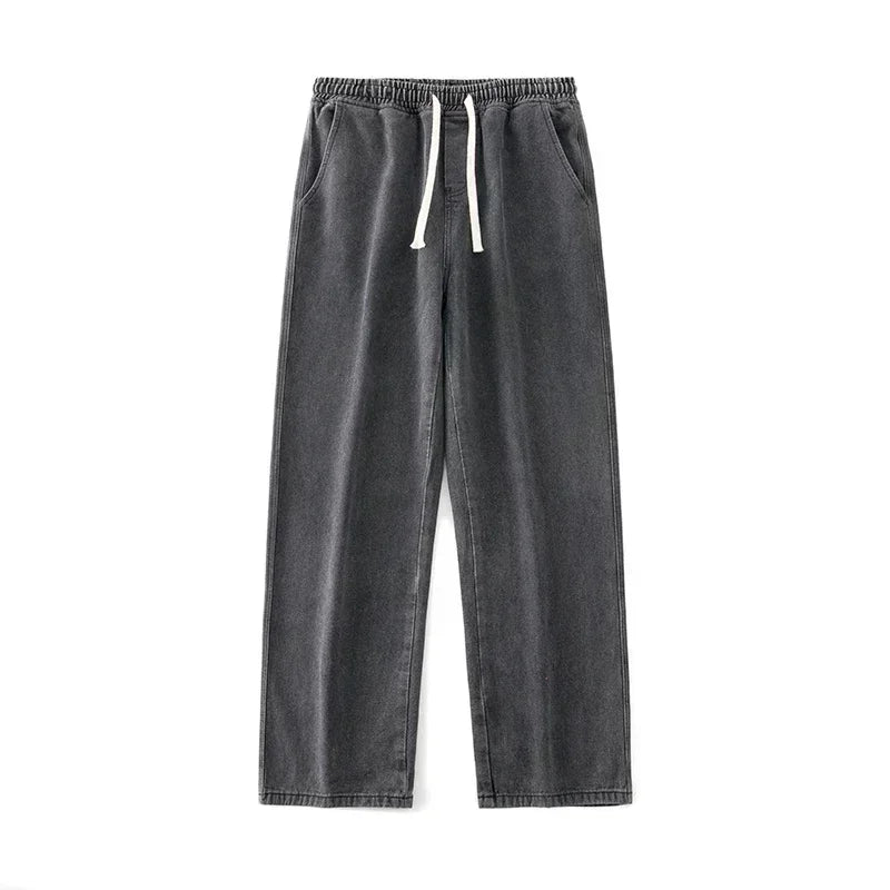 Men’s Loose Straight Jeans – Korean Streetwear Wide - Leg Pants - Lia_Store