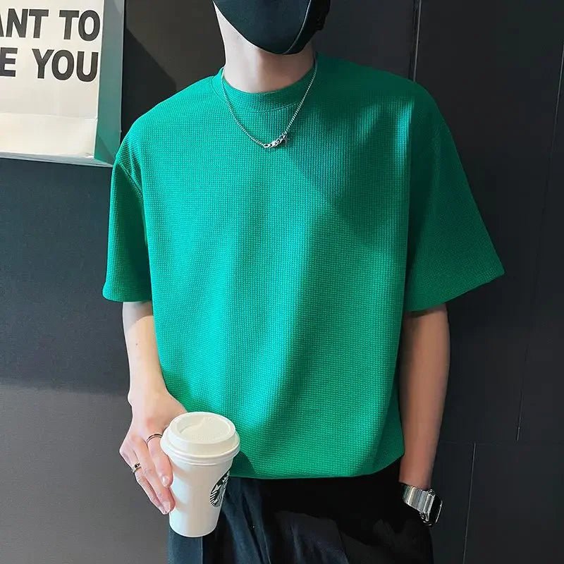 Men’s O - Neck T-Shirt – Plain, Loose, High - Quality Streetwear - Lia_Store