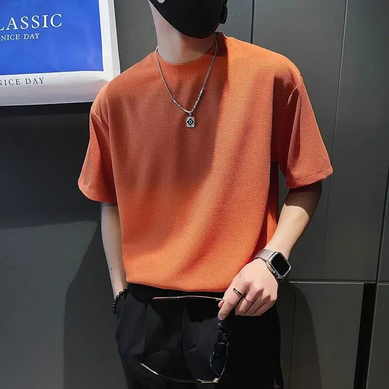 Men’s O - Neck T-Shirt – Plain, Loose, High - Quality Streetwear - Lia_Store