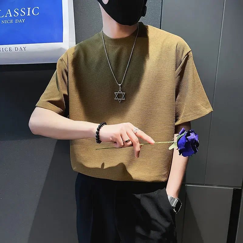 Men’s O - Neck T-Shirt – Plain, Loose, High - Quality Streetwear - Lia_Store