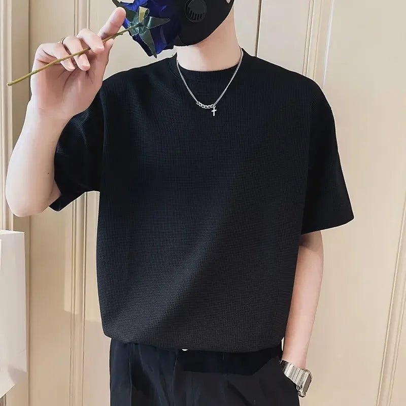 Men’s O - Neck T-Shirt – Plain, Loose, High - Quality Streetwear - Lia_Store