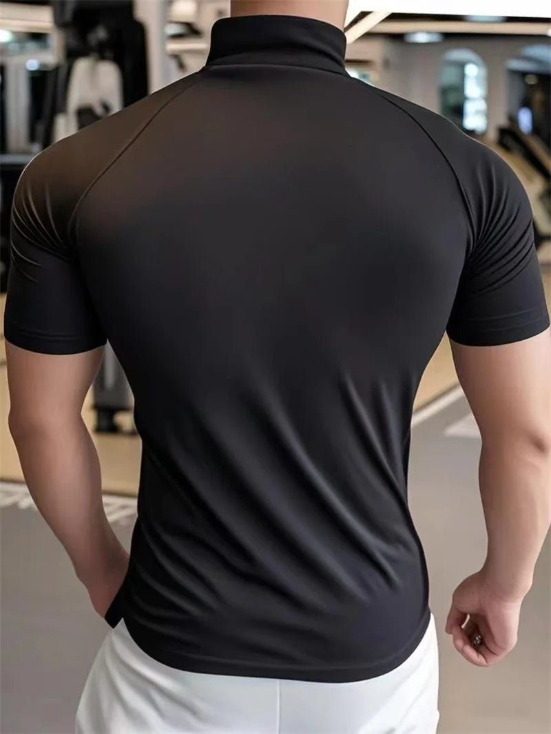Men’s Quick - Dry Compression Sports T-Shirt with Zipper - Lia_Store