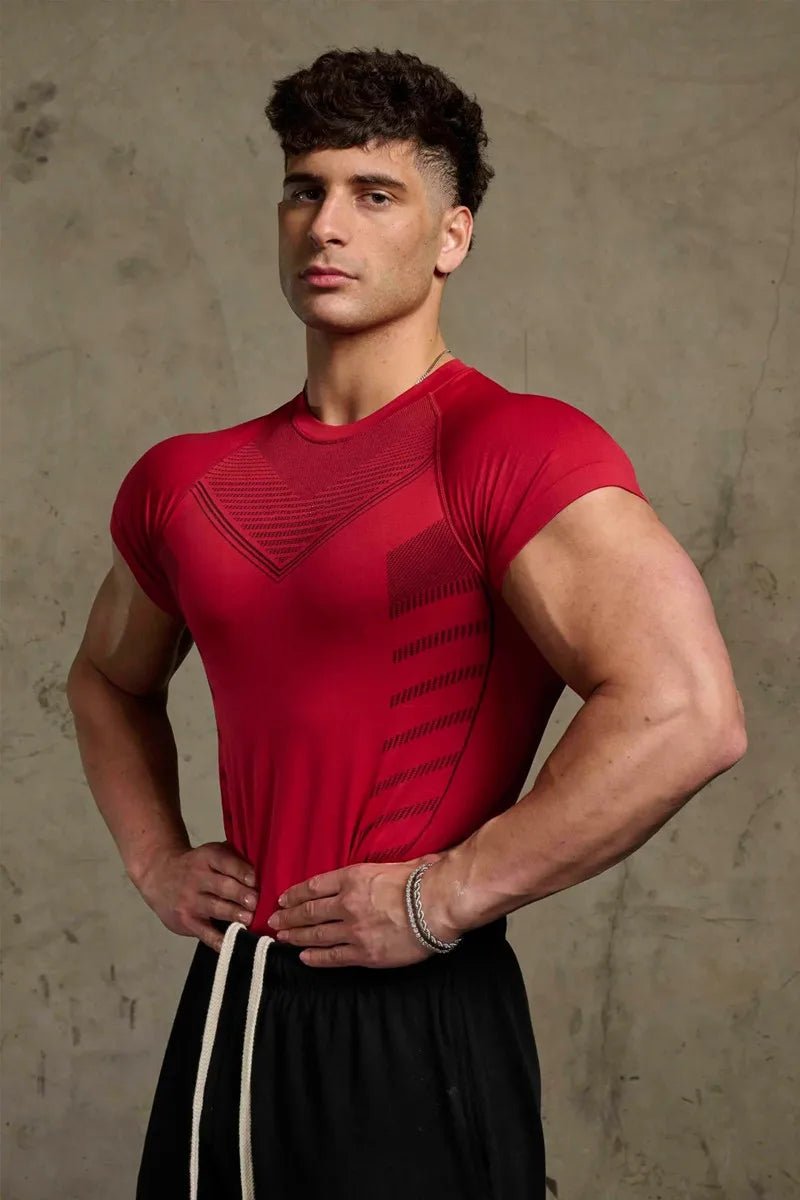 Men’s Quick - Dry Spandex Running T-Shirt – Short Sleeve Gym Fitness Top - Lia_Store