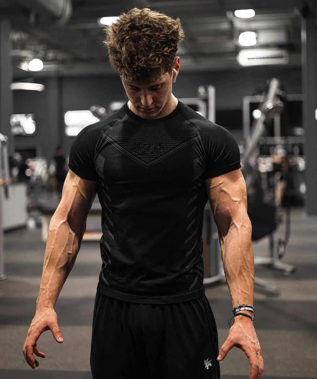 Men’s Quick - Dry Spandex Running T-Shirt – Short Sleeve Gym Fitness Top - Lia_Store