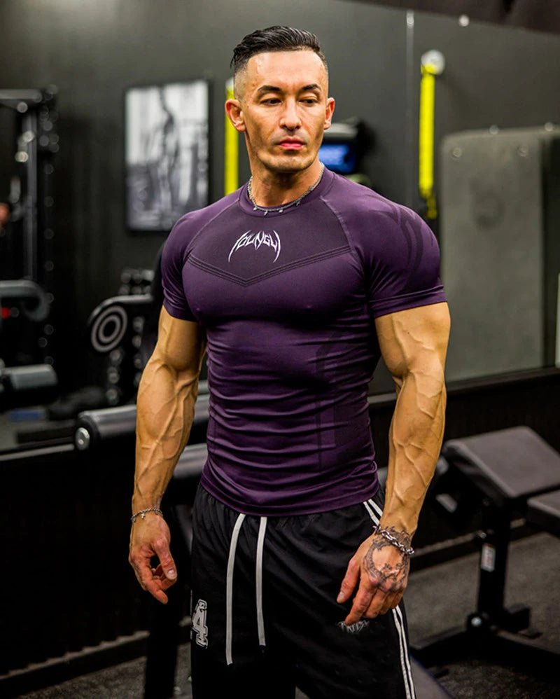 Men’s Slim Fit Breathable Short - Sleeve Fitness T-Shirt for Running, Training & Cycling - Lia_Store