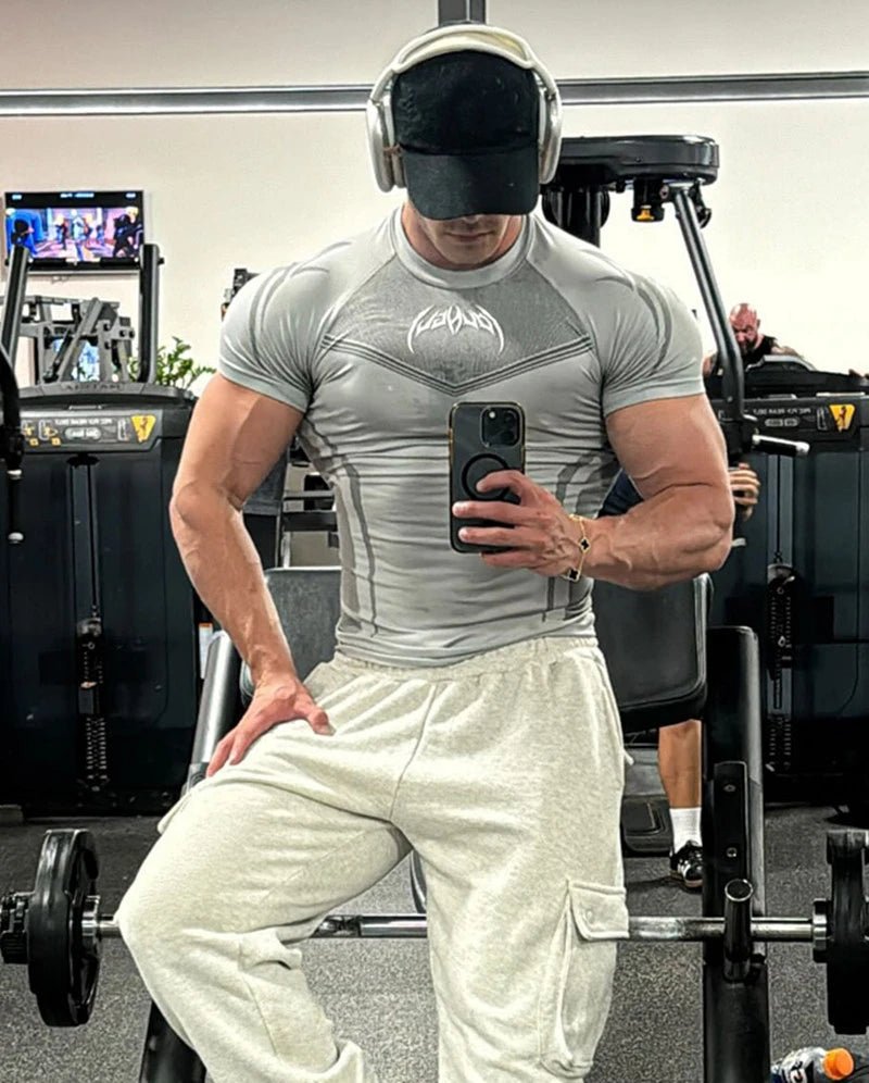 Men’s Slim Fit Breathable Short - Sleeve Fitness T-Shirt for Running, Training & Cycling - Lia_Store