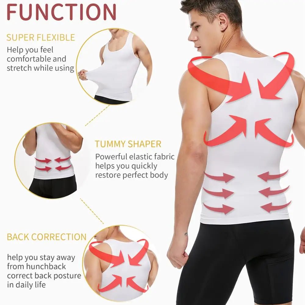 Men’s Slimming Compression Shapewear Vest – Tummy & Chest Control - Lia_Store