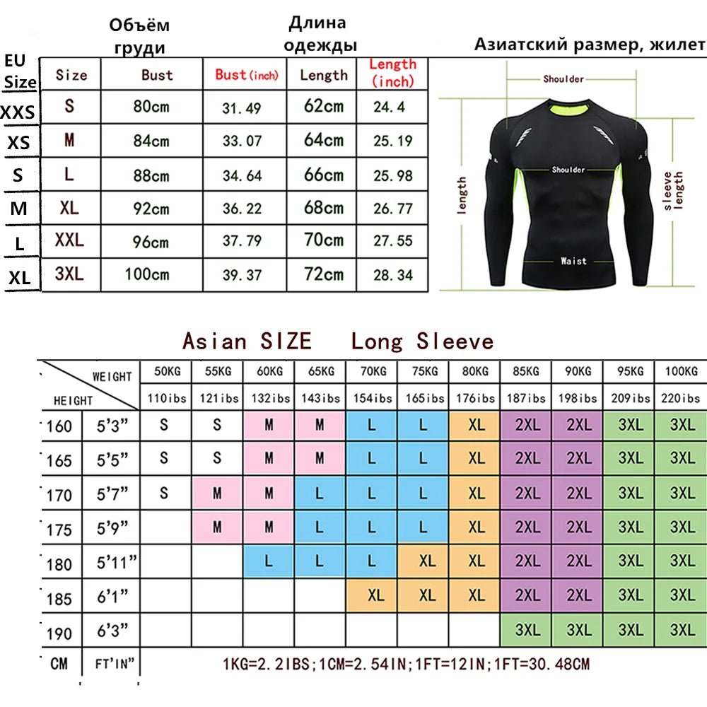 Men’s Smiley Compression Long Sleeve Tee Gym - Lia_Store