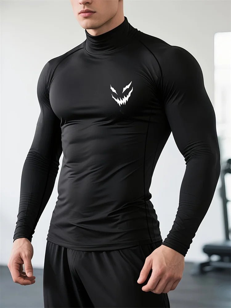 Men’s Smiley Compression Long Sleeve Tee Gym - Lia_Store