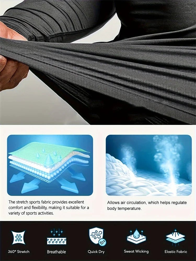 Men’s Smiley Compression Long Sleeve Tee Gym - Lia_Store