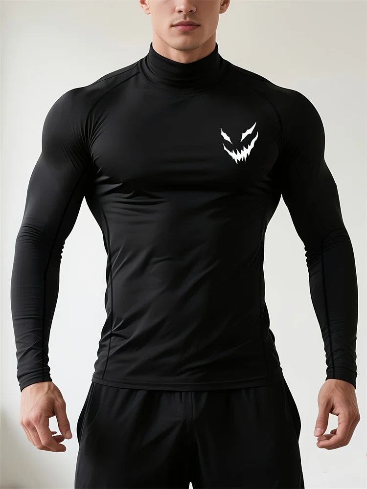 Men’s Smiley Compression Long Sleeve Tee Gym - Lia_Store