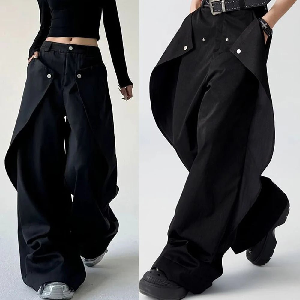 Men’s Wide - Leg Double - Layer Casual Pants – Streetwear - Lia_Store