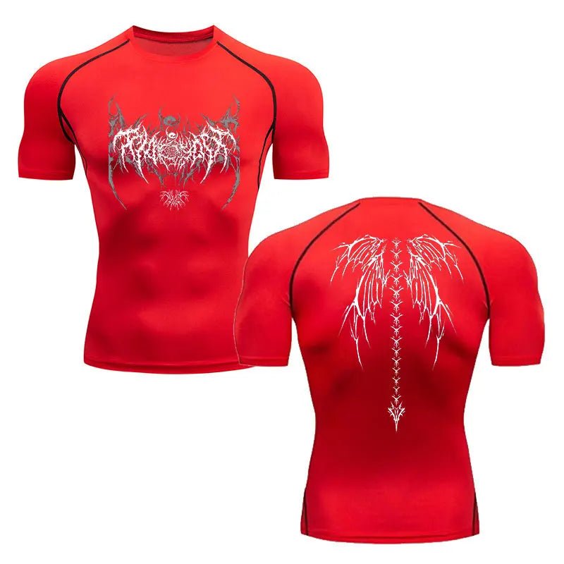 Men’s Y2K Skeleton Compression T-Shirt Gym - Lia_Store