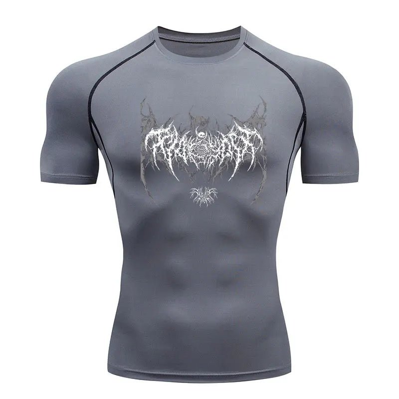 Men’s Y2K Skeleton Compression T-Shirt Gym - Lia_Store